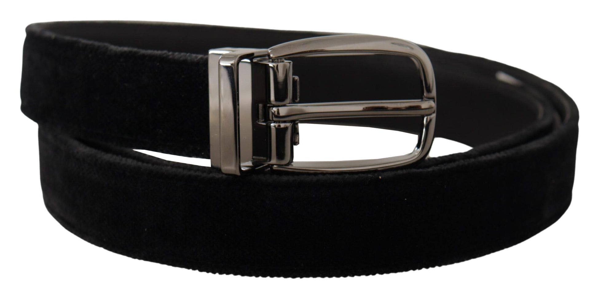 Dolce & Gabbana Elegant Black Velvet Designer Belt - ACCEXO