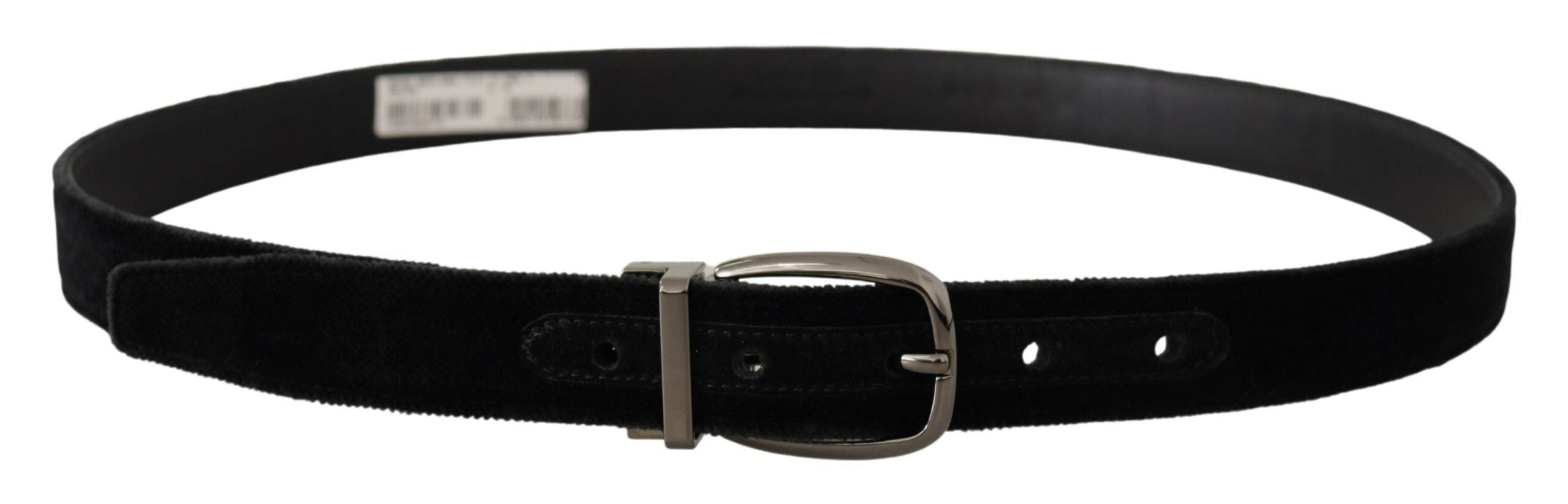 Dolce & Gabbana Elegant Black Velvet Designer Belt - ACCEXO