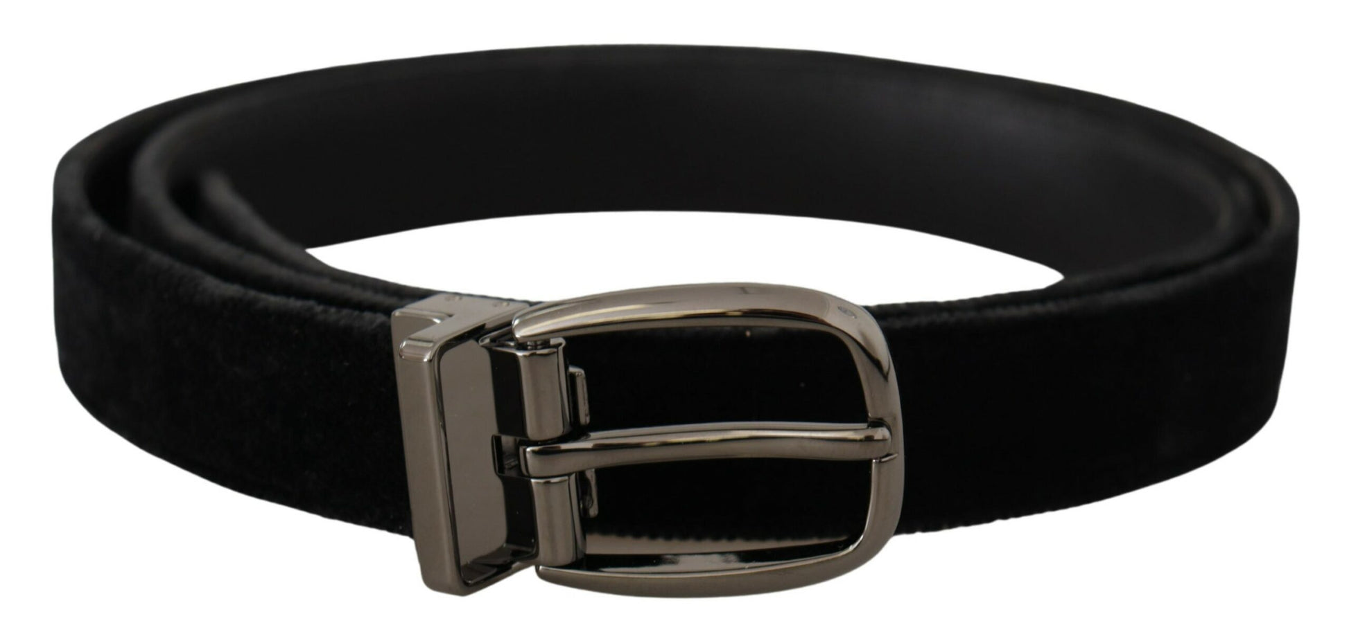 Dolce & Gabbana Elegant Black Velvet Designer Belt - ACCEXO