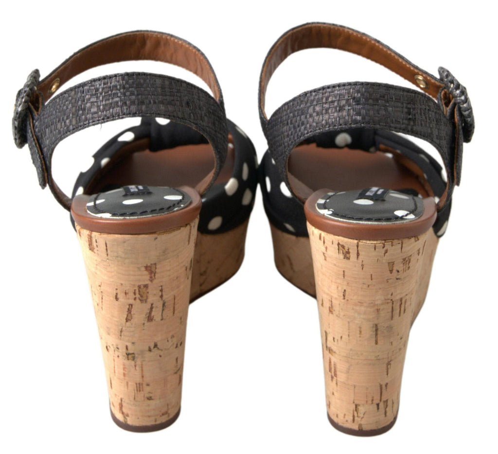 Dolce & Gabbana Chic Polka-Dotted Ankle Strap Wedges - ACCEXO