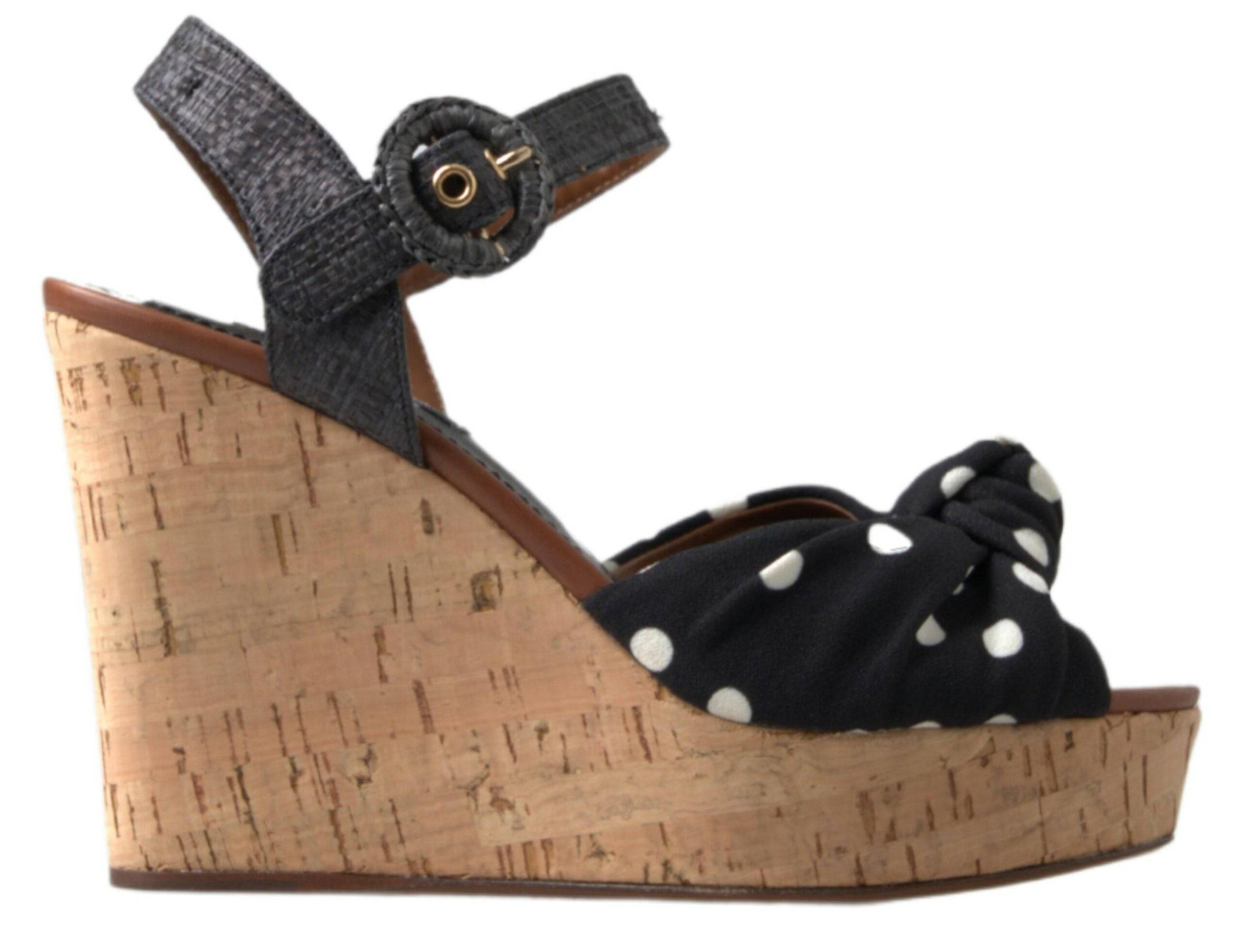Dolce & Gabbana Chic Polka-Dotted Ankle Strap Wedges - ACCEXO