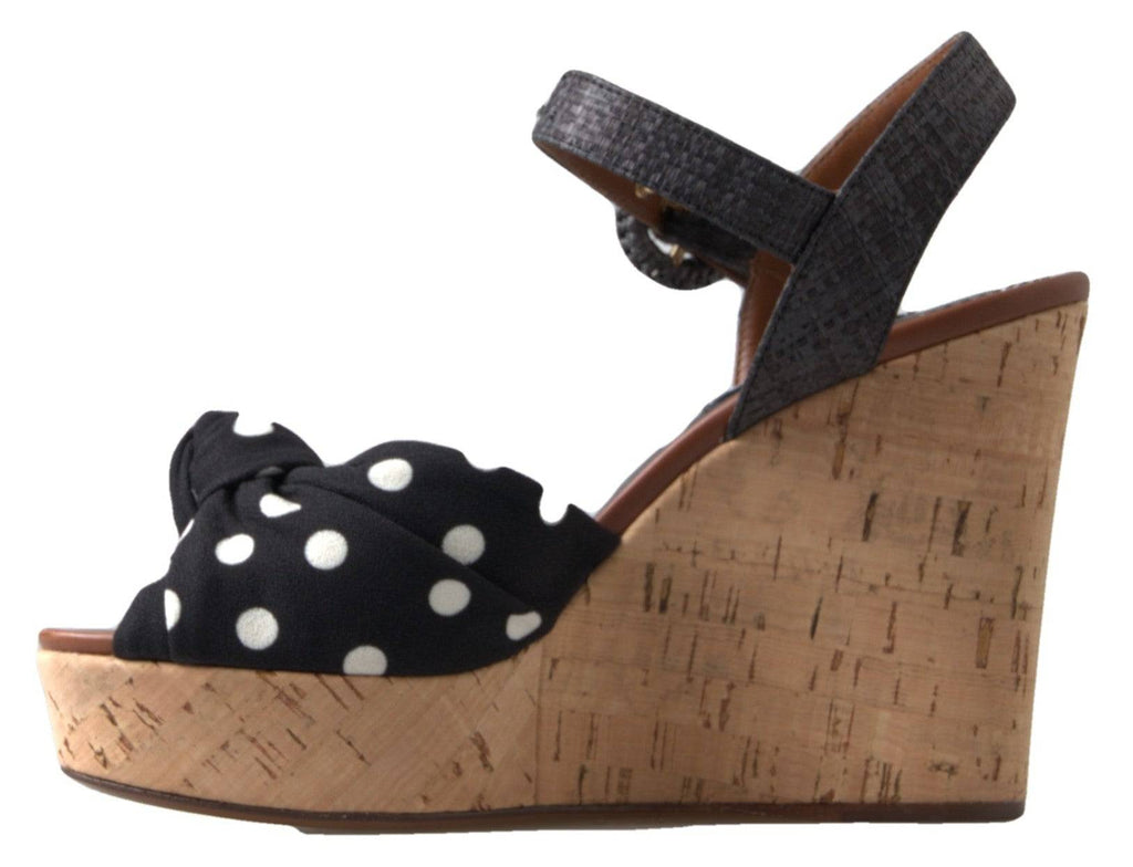 Dolce & Gabbana Chic Polka-Dotted Ankle Strap Wedges - ACCEXO