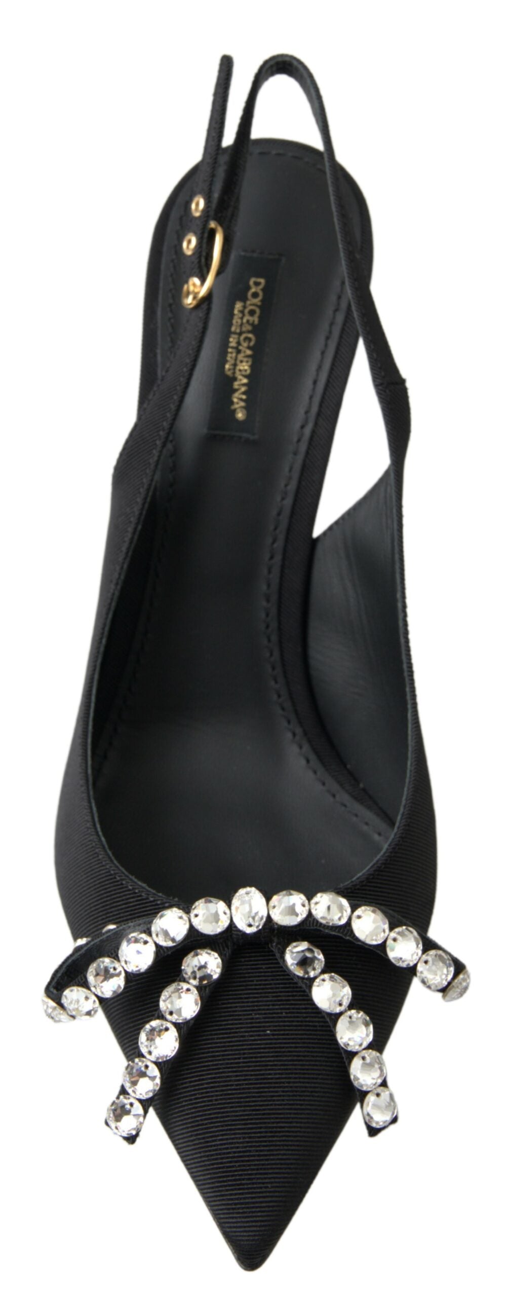 Dolce & Gabbana Embellished Black Slingback Heels Pumps - ACCEXO
