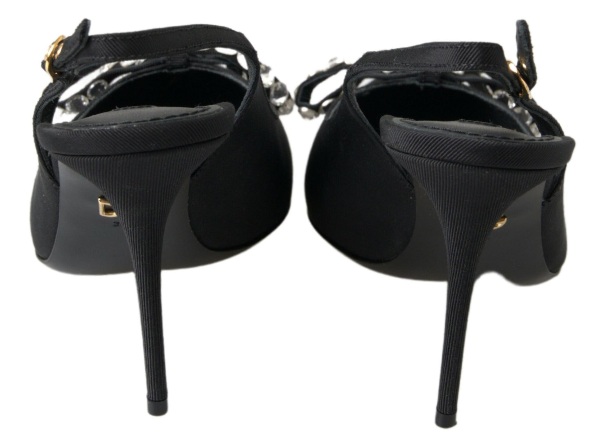 Dolce & Gabbana Embellished Black Slingback Heels Pumps - ACCEXO