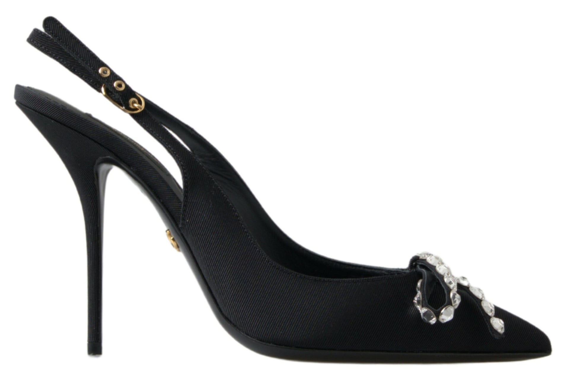 Dolce & Gabbana Embellished Black Slingback Heels Pumps - ACCEXO