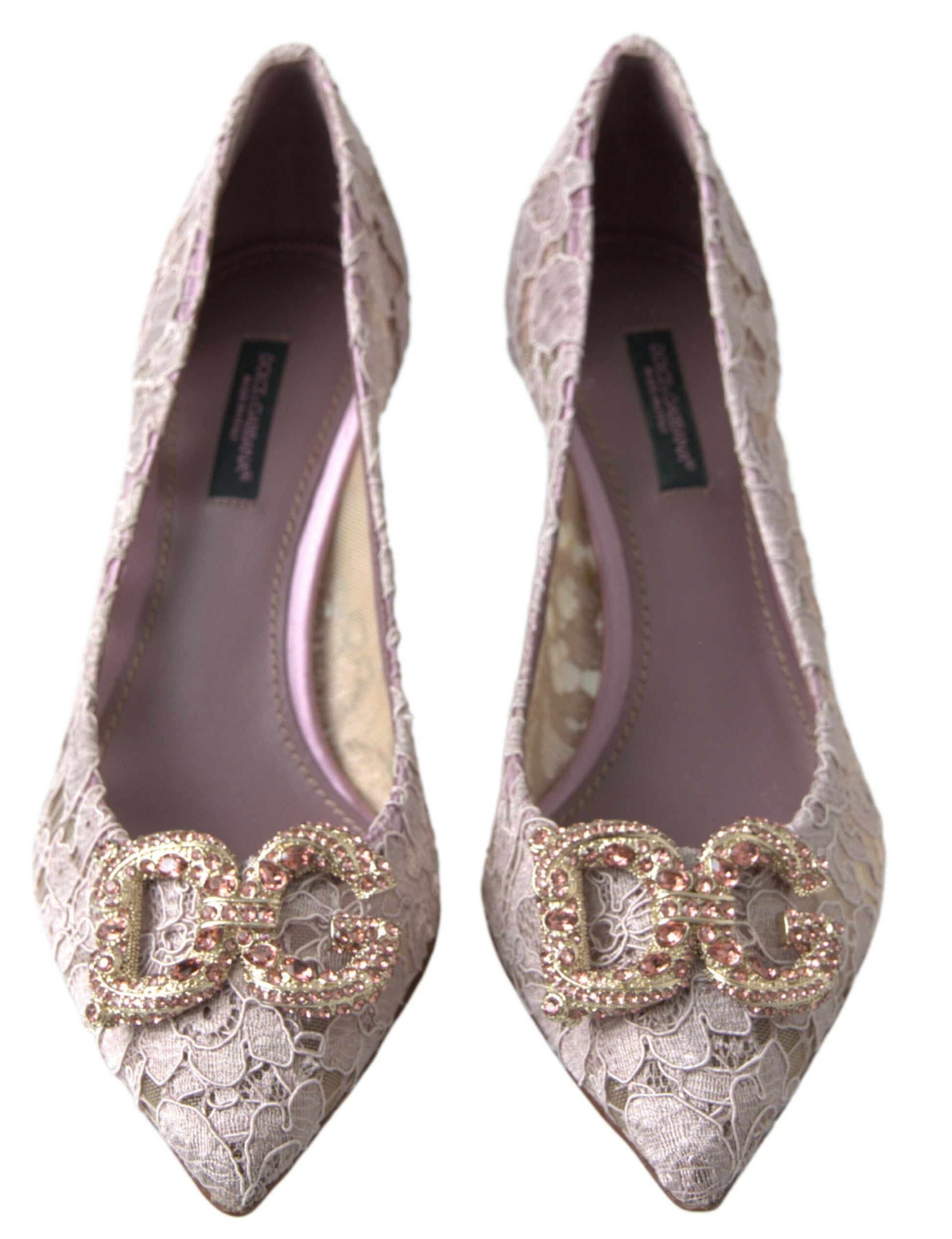 Dolce & Gabbana Elegant Pink Crystal Embellished Heels - ACCEXO