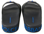 Dolce & Gabbana Elegant Black Leather Slide Sandals - ACCEXO