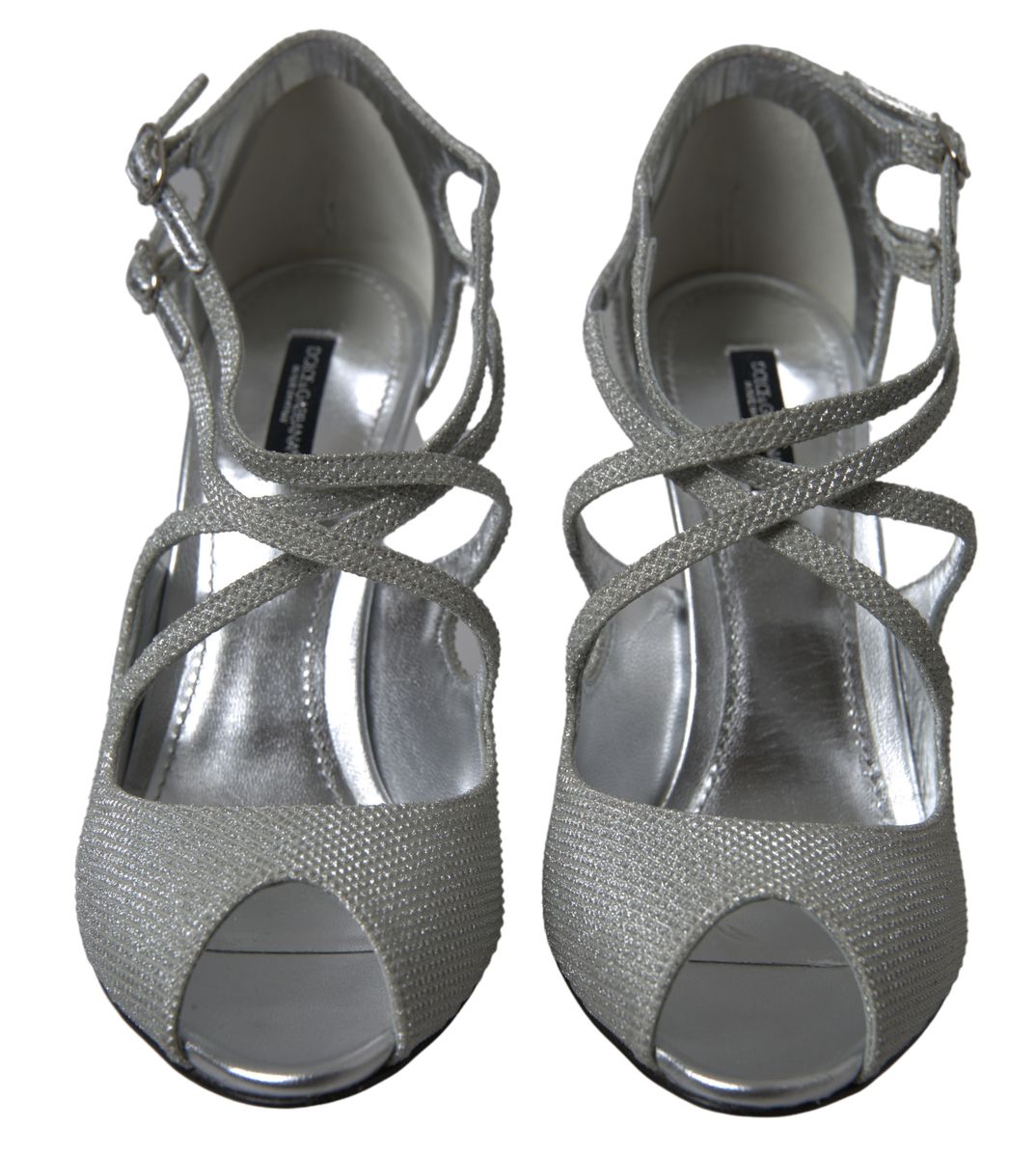 Dolce & Gabbana Elegant Shimmering Silver High-Heeled Sandals - ACCEXO