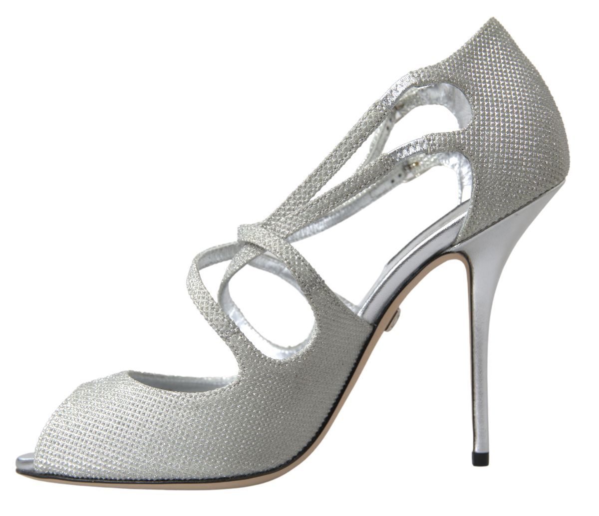 Dolce & Gabbana Elegant Shimmering Silver High-Heeled Sandals - ACCEXO