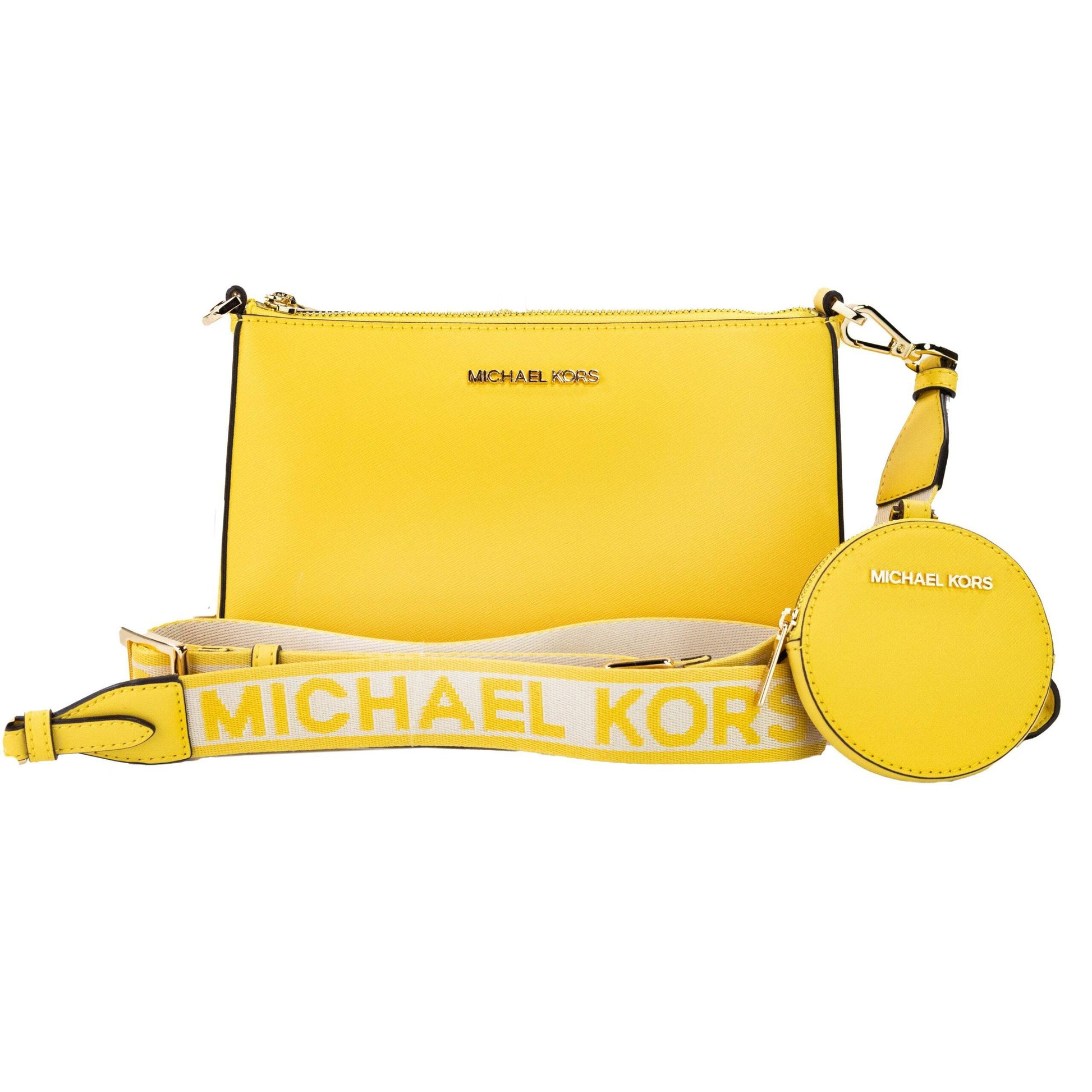 Michael Kors Jet Set Daffodil Vegan Crossbody Tech Attachment Bag Purse - ACCEXO