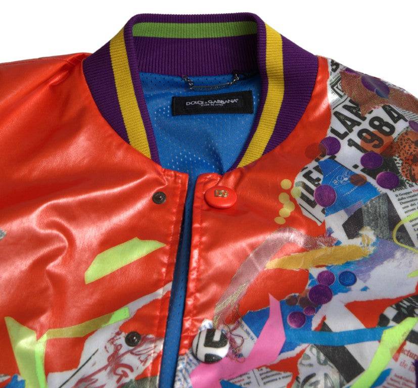 Dolce & Gabbana Elegant Orange Bomber Jacket - Men's Luxury Outerwear - ACCEXO