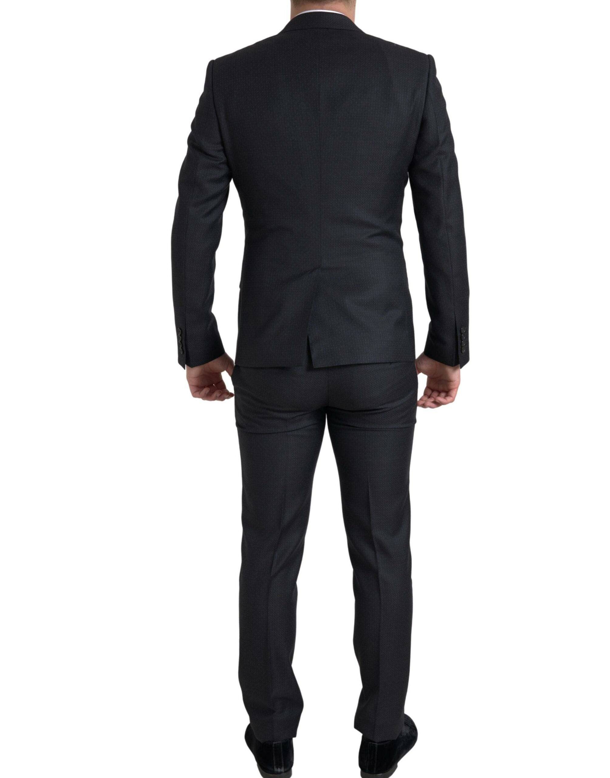 Dolce & Gabbana Elegant Black Martini Slim Fit 3-Piece Suit - ACCEXO