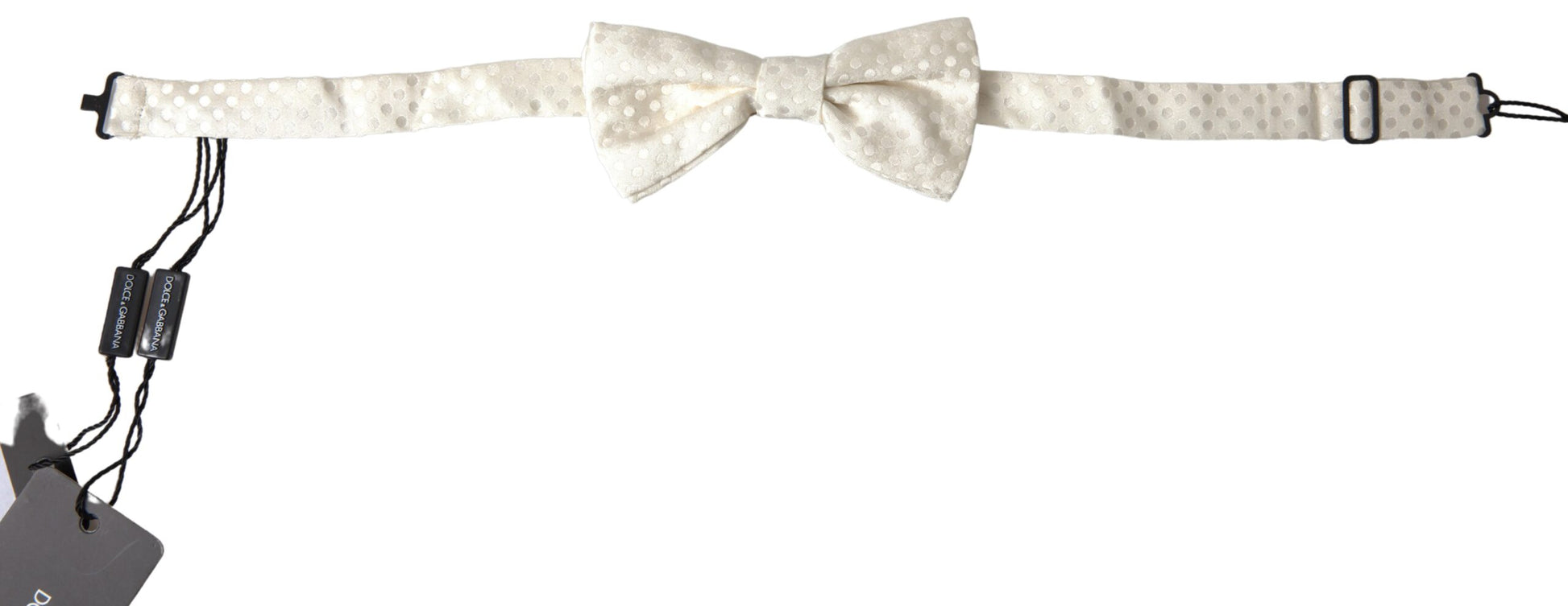 Dolce & Gabbana Elegant Ivory Fantasy Pattern Silk Bow Tie - ACCEXO
