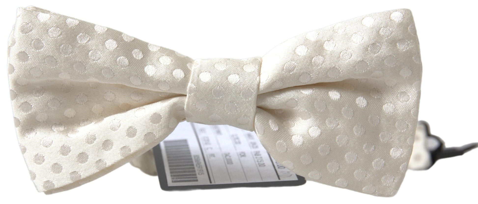 Dolce & Gabbana Elegant Ivory Fantasy Pattern Silk Bow Tie - ACCEXO
