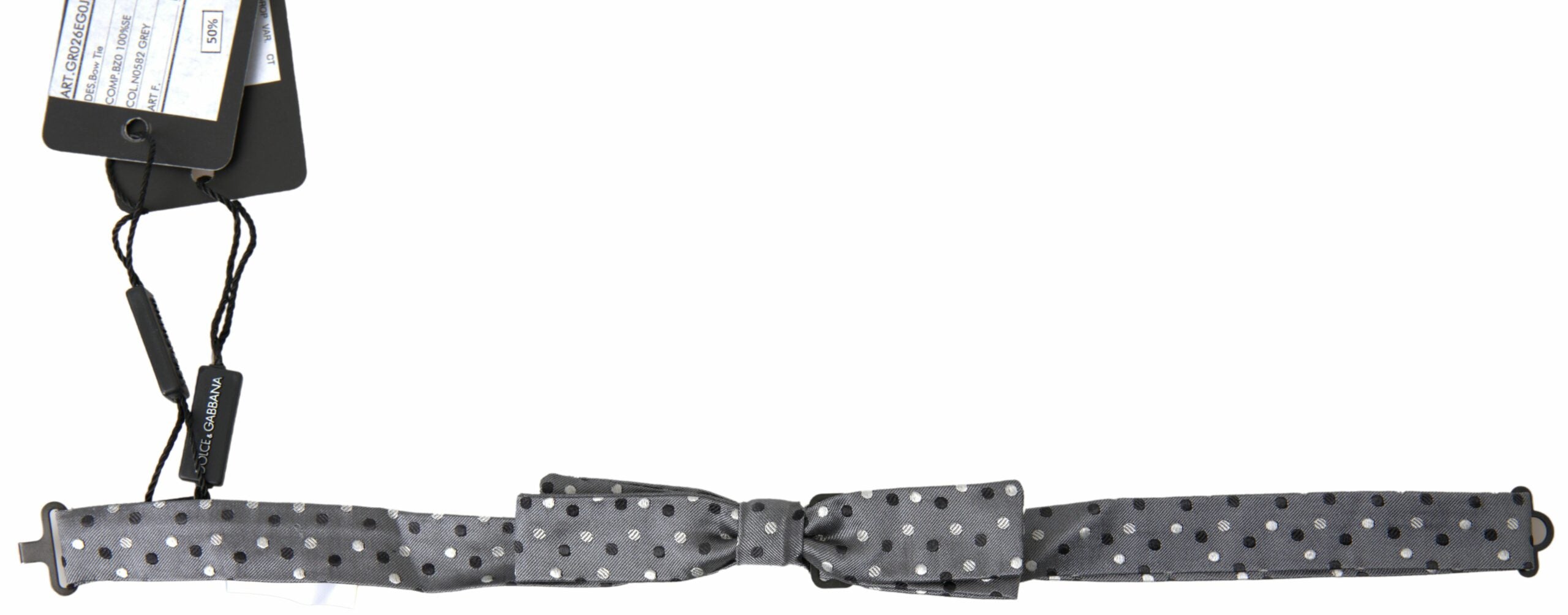 Dolce & Gabbana Elegant Silk Gray Bow Tie - ACCEXO