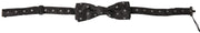 Dolce & Gabbana Dark Gray Patterned Silk Adjustable Men Neck Papillon Bow Tie