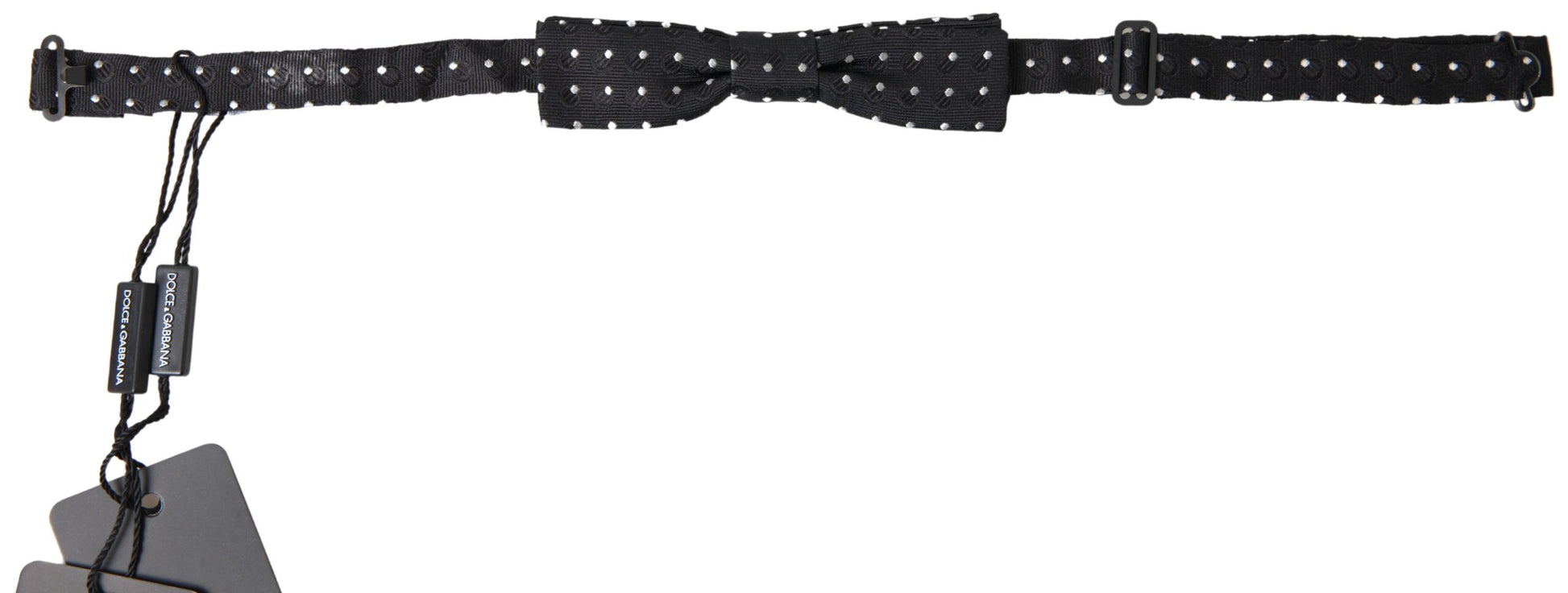 Dolce & Gabbana Elegant Silk Black Bow Tie with Signature Clasp - ACCEXO