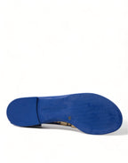 Dolce & Gabbana Elegant Blue Leather Flat Sandals - ACCEXO