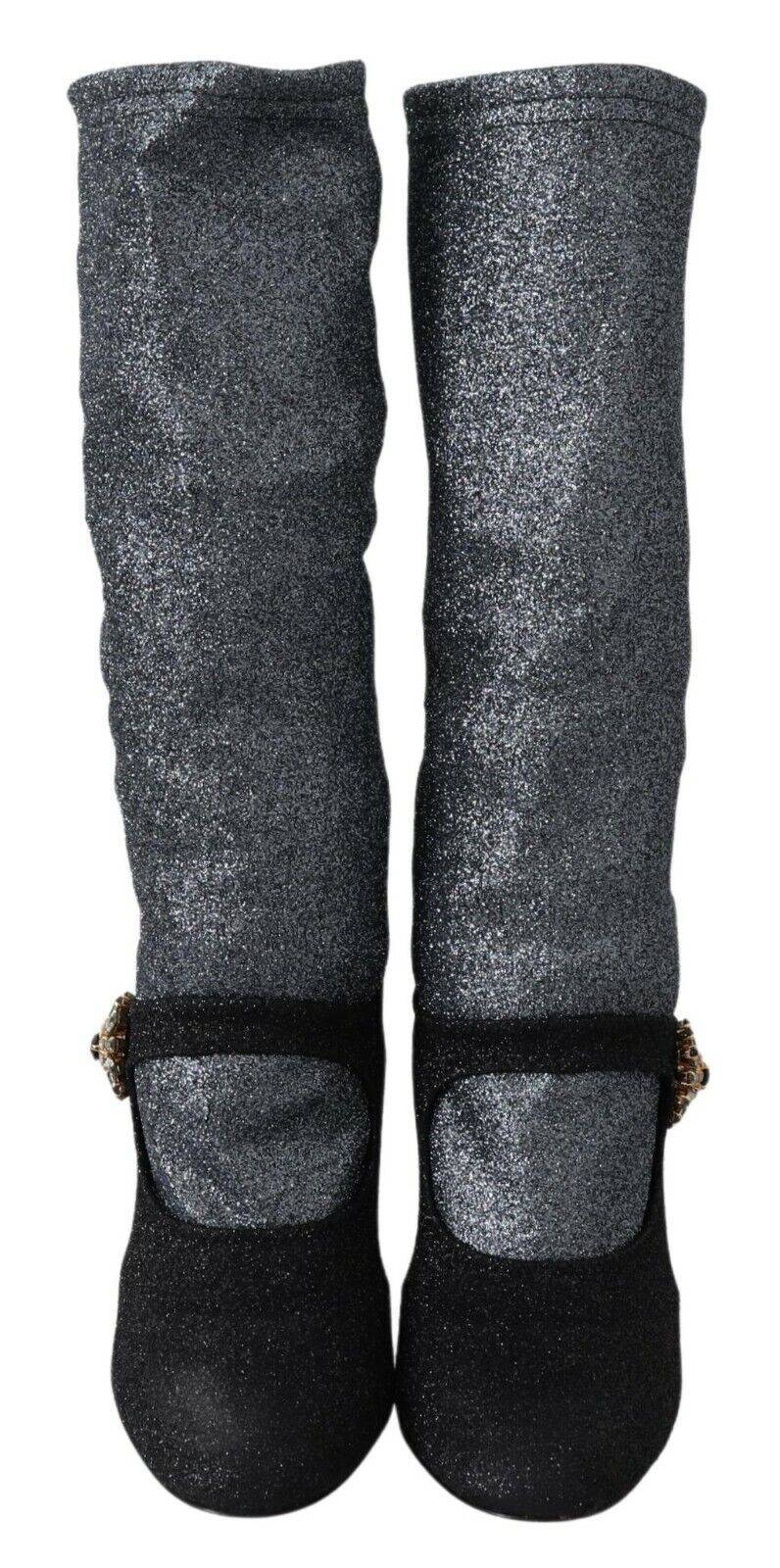 Dolce & Gabbana Glamorous Crystal-Embellished Booties - ACCEXO