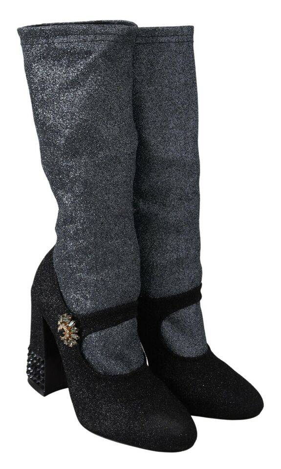 Dolce & Gabbana Glamorous Crystal-Embellished Booties - ACCEXO