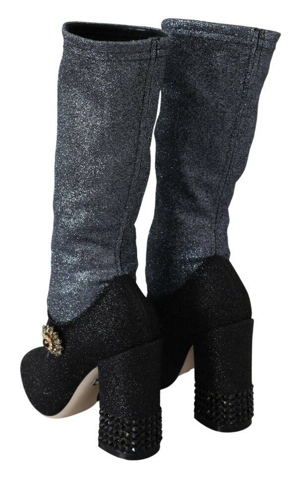 Dolce & Gabbana Glamorous Crystal-Embellished Booties - ACCEXO