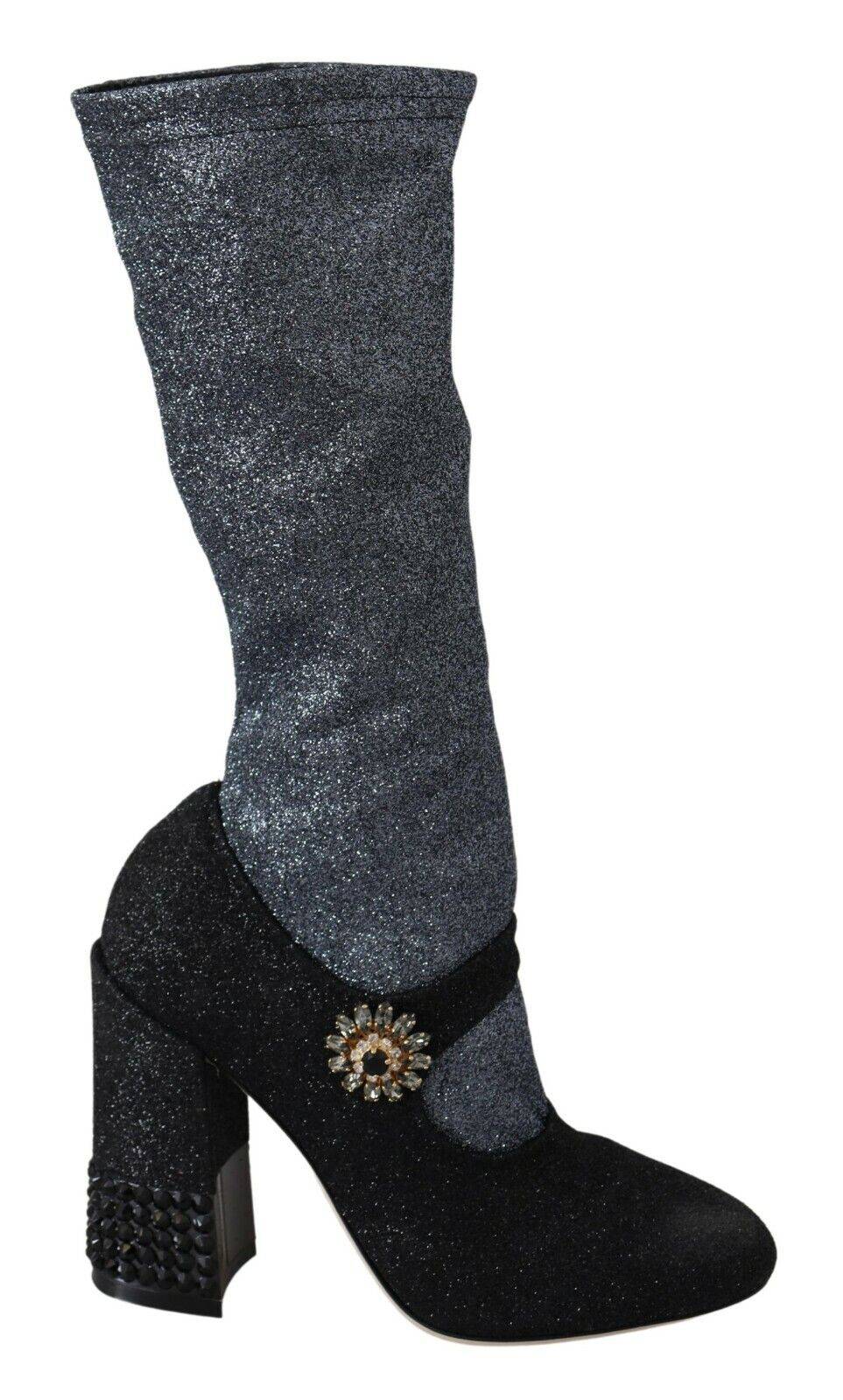 Dolce & Gabbana Glamorous Crystal-Embellished Booties - ACCEXO