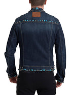 Dolce & Gabbana Embellished Turquoise Denim Jacket - ACCEXO