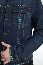 Dolce & Gabbana Embellished Turquoise Denim Jacket - ACCEXO
