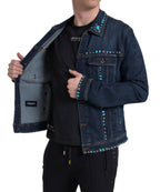 Dolce & Gabbana Embellished Turquoise Denim Jacket - ACCEXO