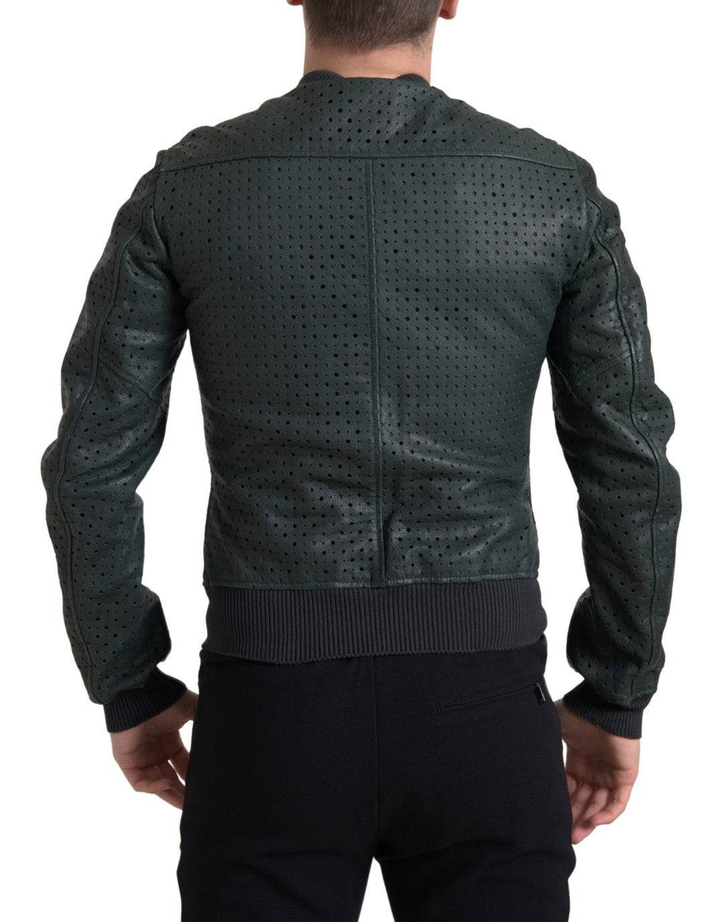Dolce & Gabbana Emerald Green Goatskin Bomber Jacket - ACCEXO