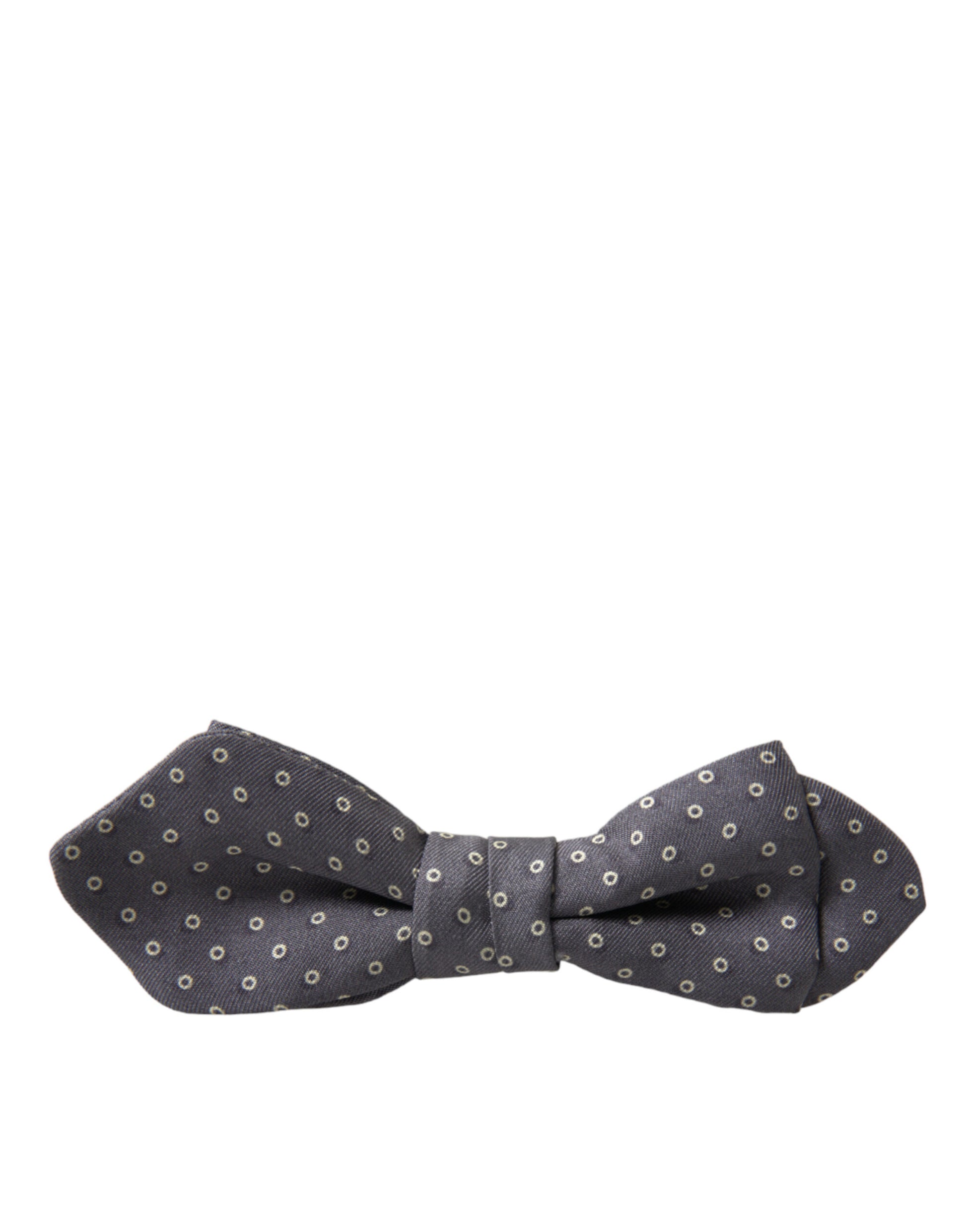 Dolce & Gabbana Elegant Silk Gray Polka Dot Bow Tie - ACCEXO