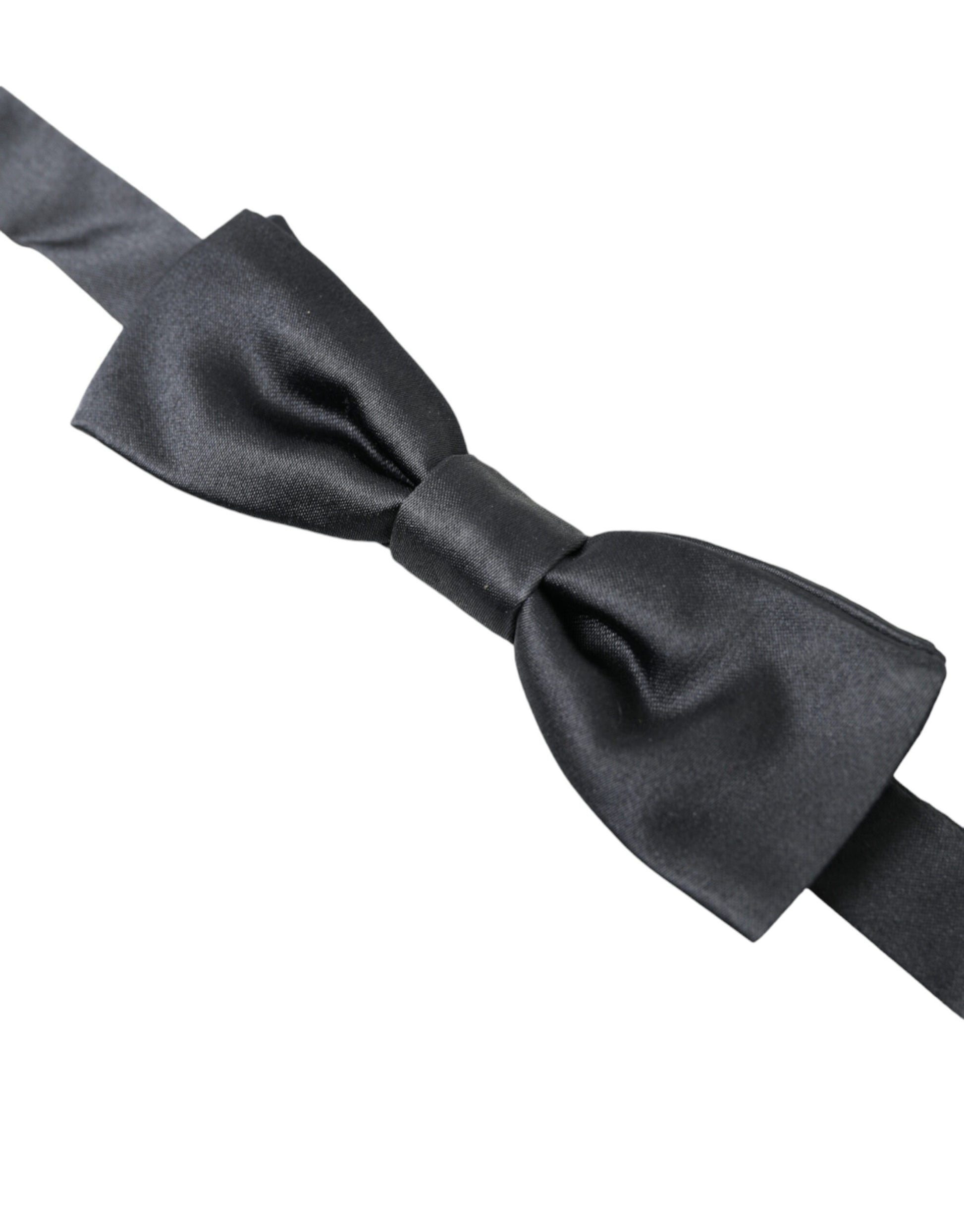 Dolce & Gabbana Elegant Anthracite Gray Silk Bow Tie - ACCEXO