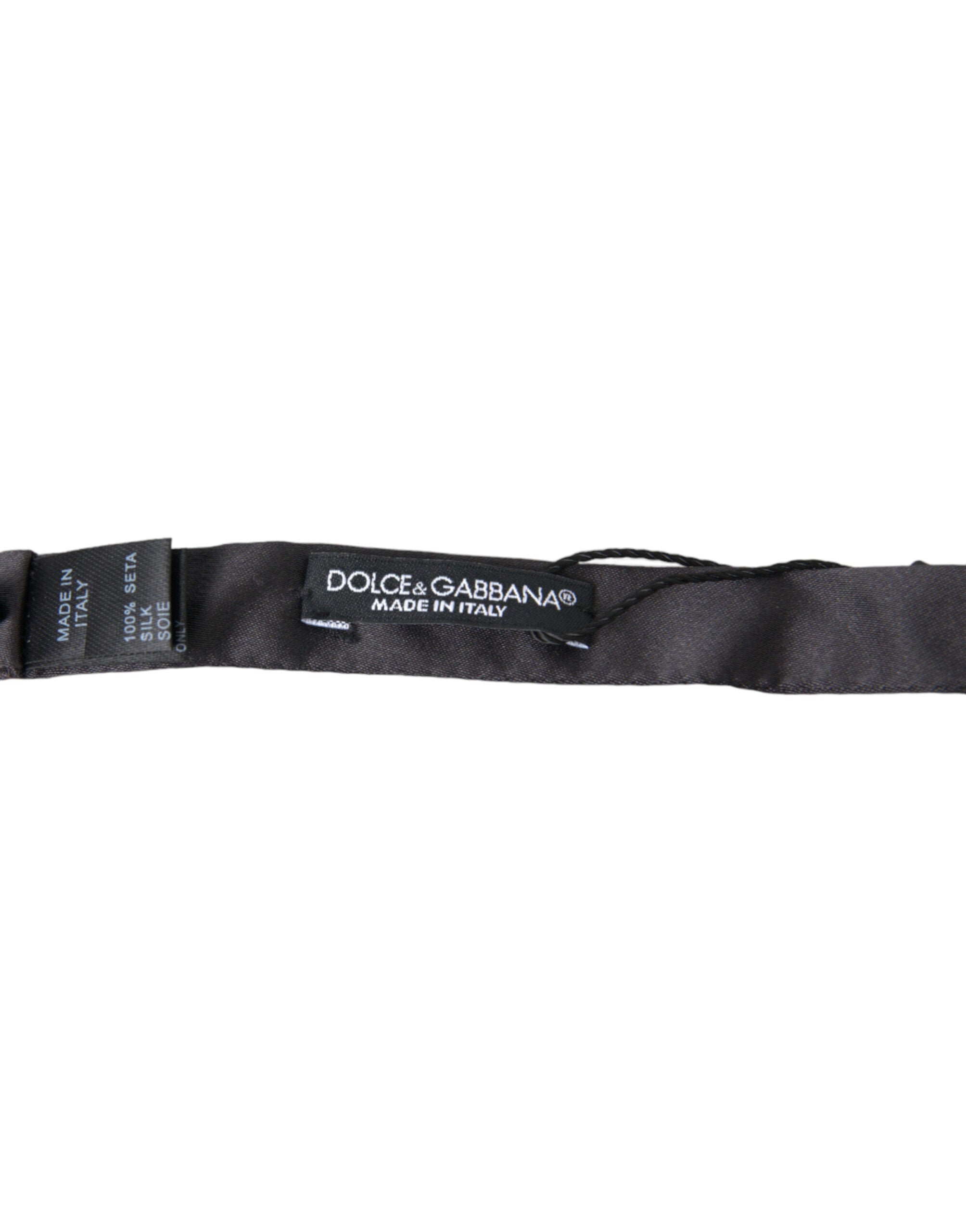 Dolce & Gabbana Elegant Anthracite Silk Bow Tie - ACCEXO