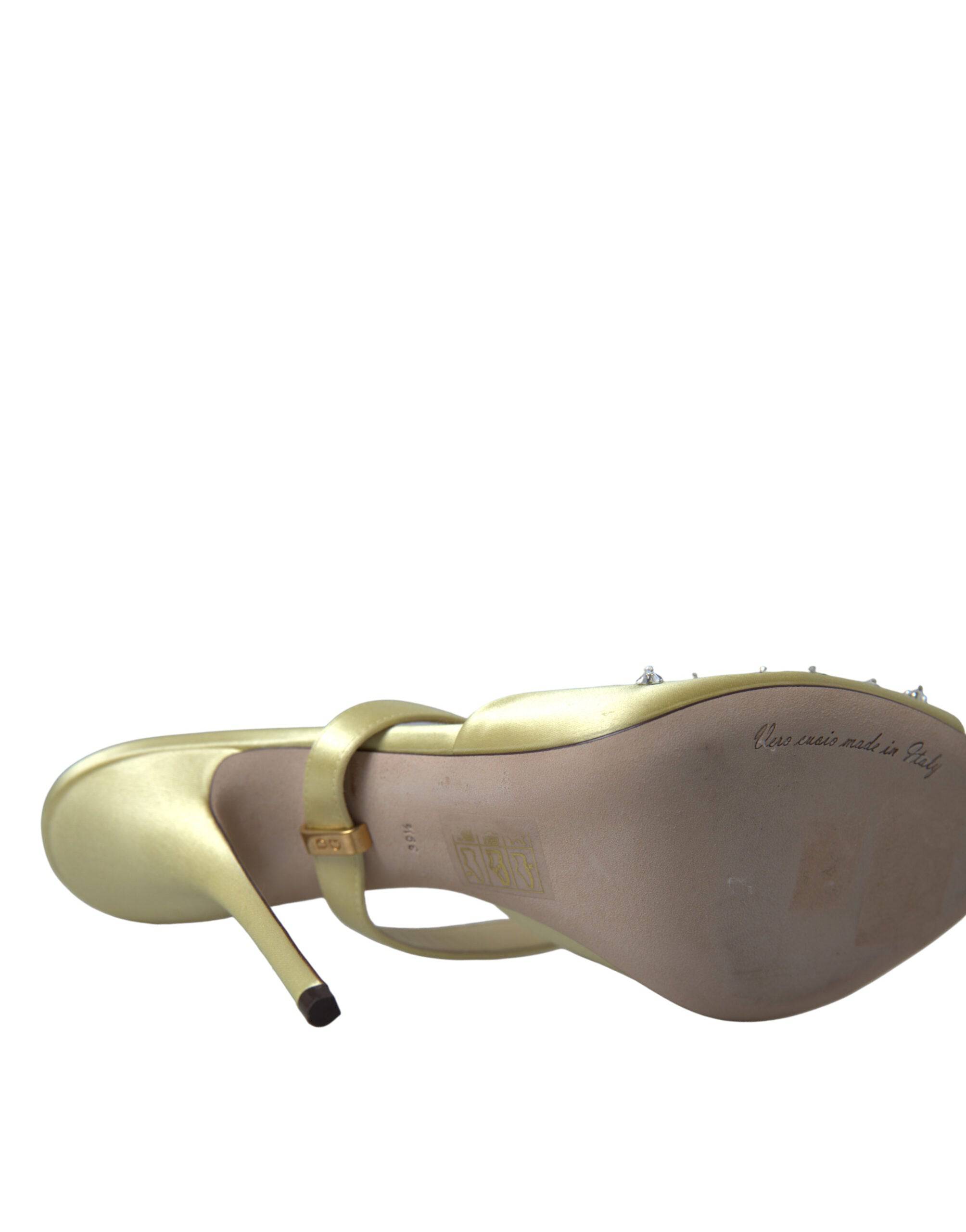 Dolce & Gabbana Crystal Embellished Silk Sandals - ACCEXO