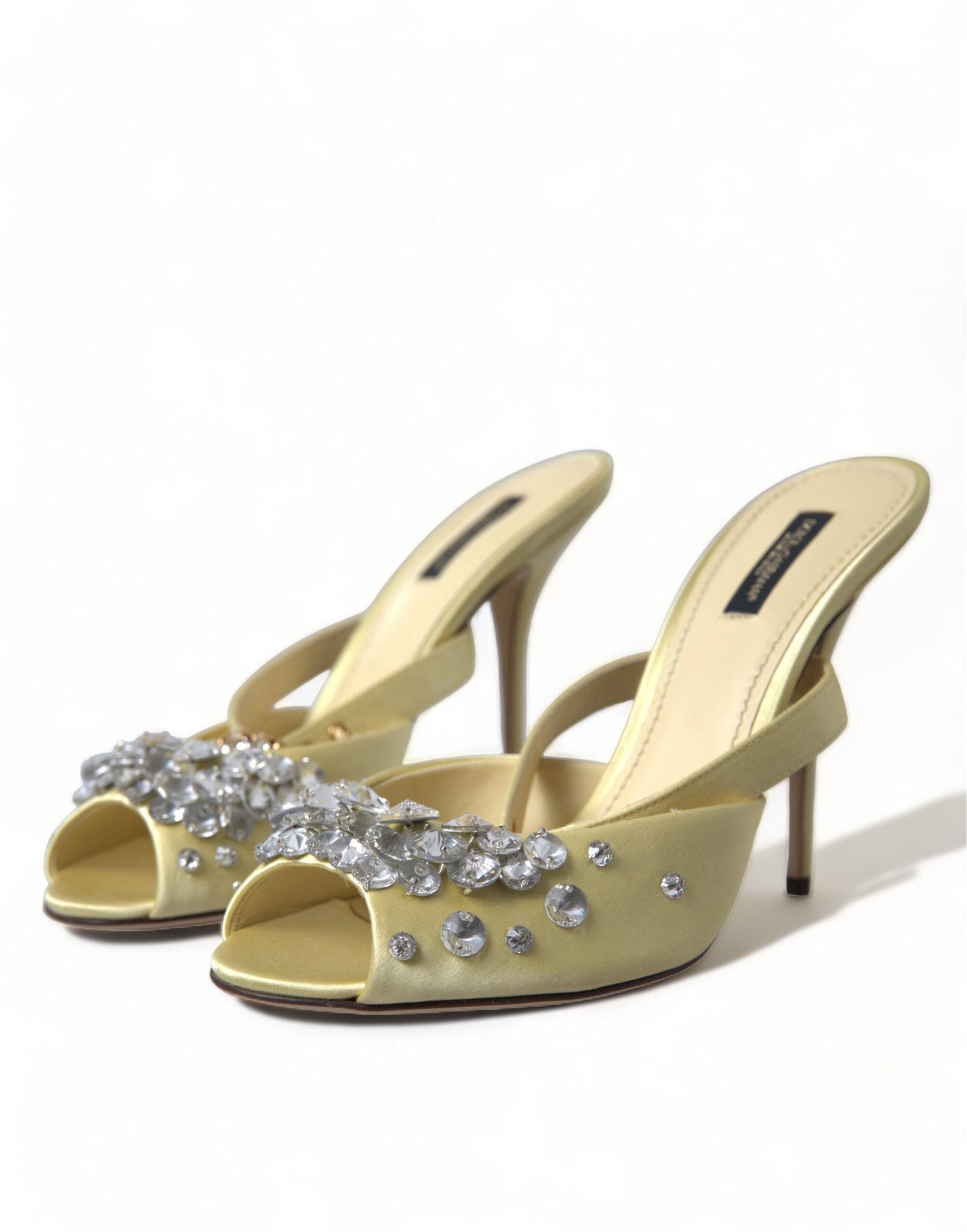 Dolce & Gabbana Crystal Embellished Silk Sandals - ACCEXO