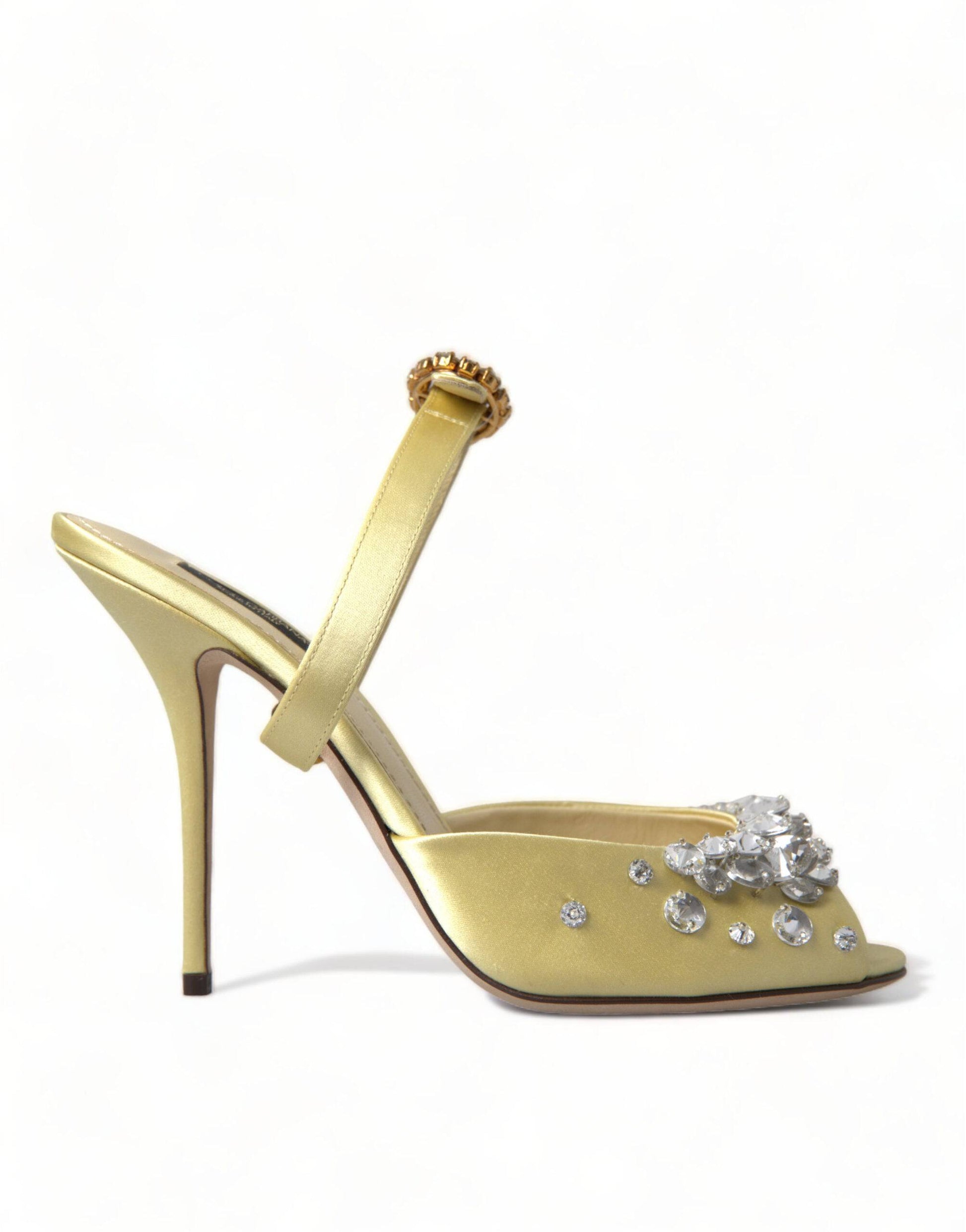 Dolce & Gabbana Crystal Embellished Silk Sandals - ACCEXO