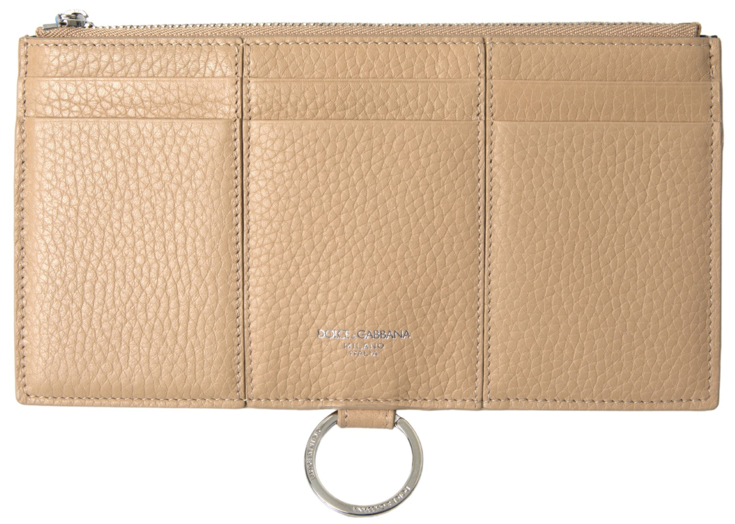 Dolce & Gabbana Elegant Beige Leather Wallet with Detachable Strap - ACCEXO