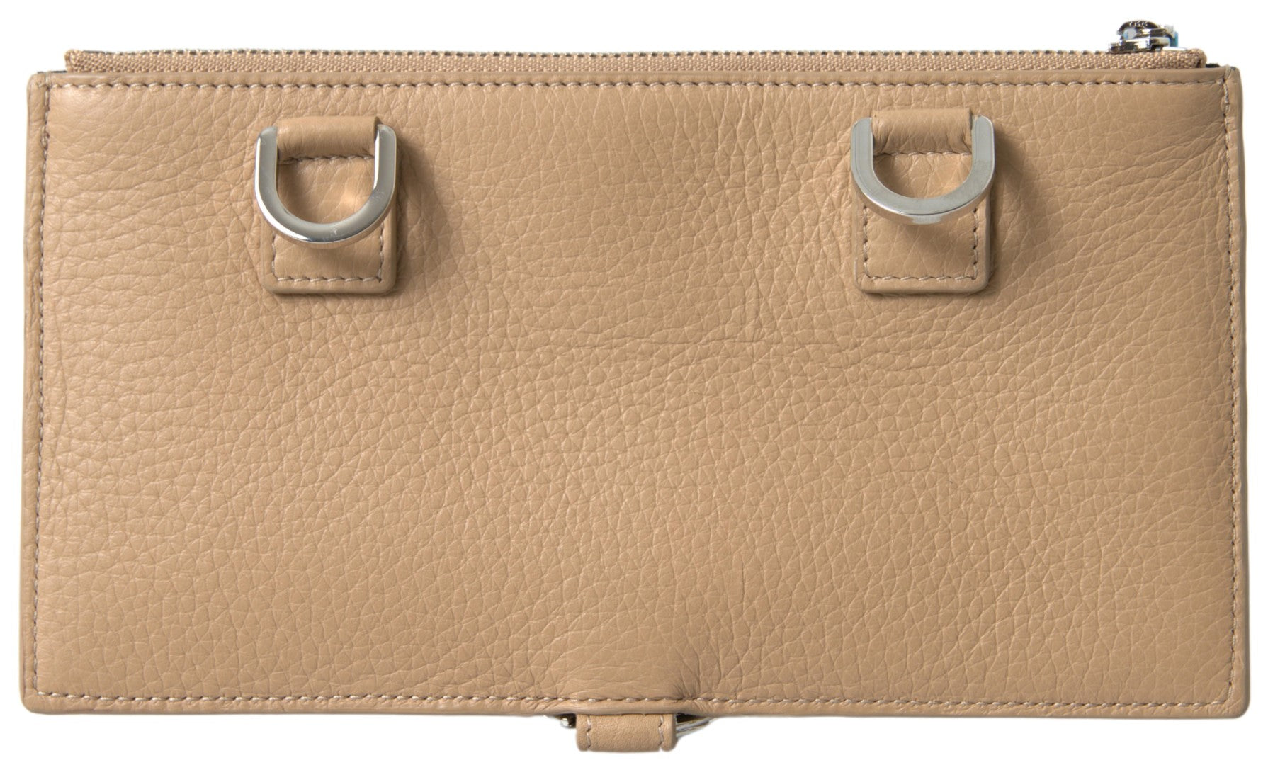 Dolce & Gabbana Elegant Beige Leather Wallet with Detachable Strap - ACCEXO