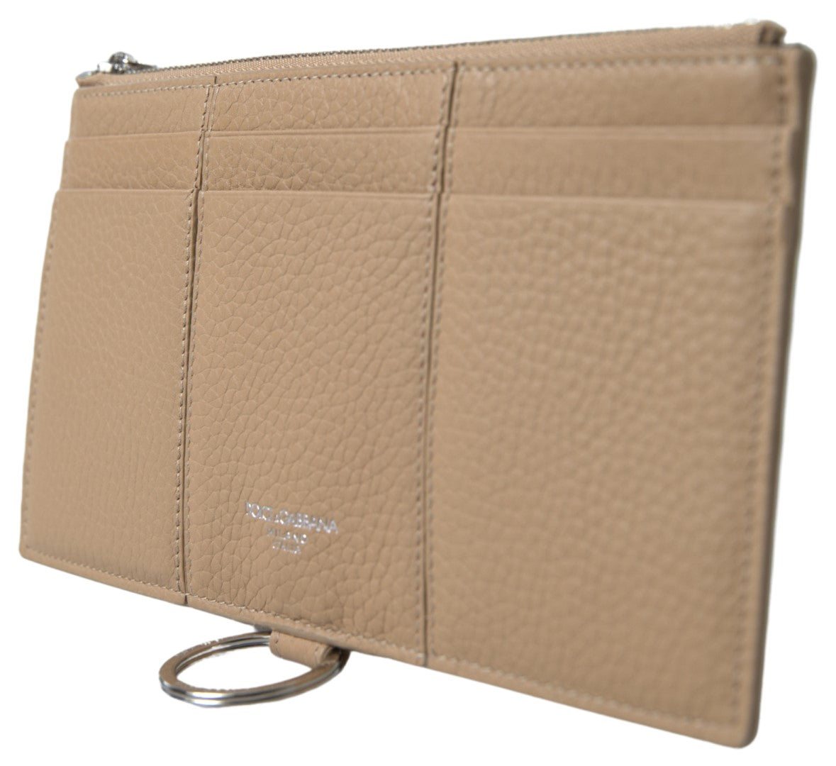 Dolce & Gabbana Elegant Beige Leather Wallet with Detachable Strap - ACCEXO