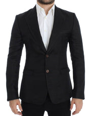 Dolce & Gabbana Elegant Black Silk Blend Two-Button Blazer - ACCEXO