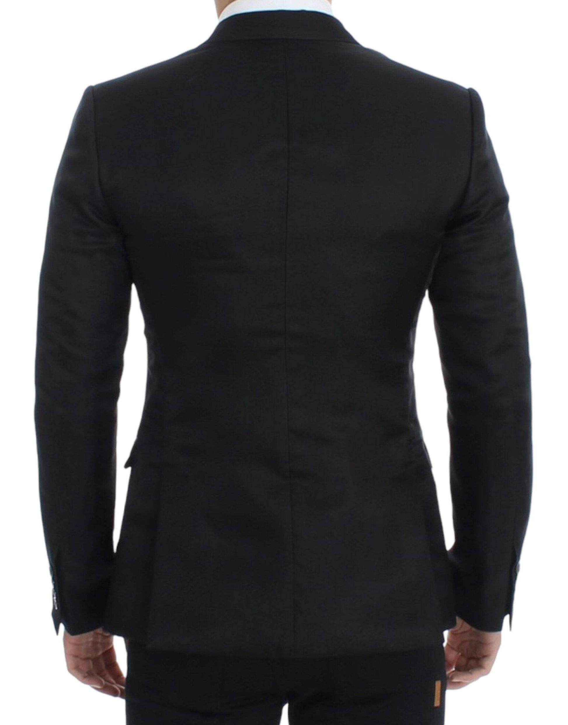 Dolce & Gabbana Elegant Black Silk Blend Two-Button Blazer - ACCEXO