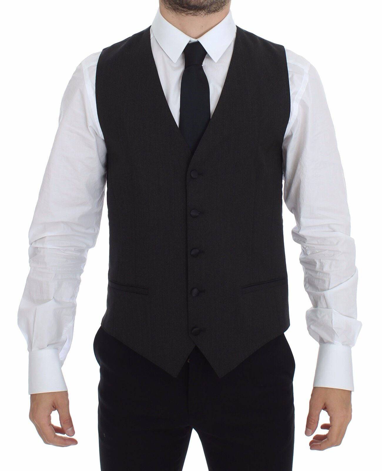 Dolce & Gabbana Classic Gray Wool Blend Dress Vest - ACCEXO