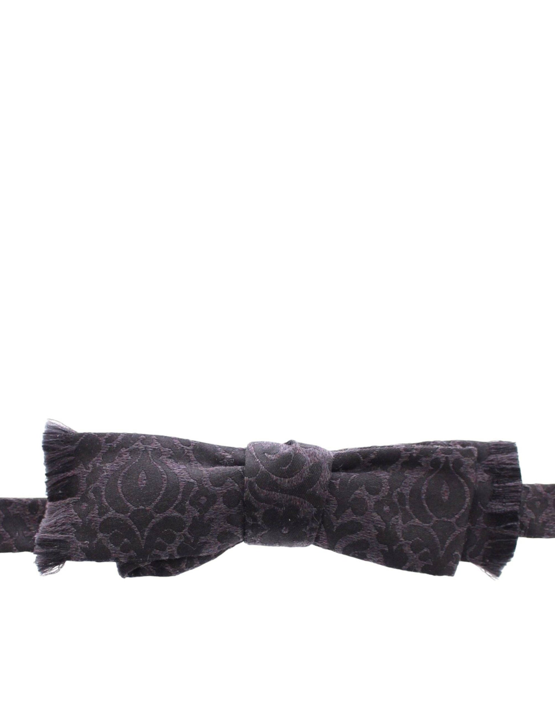 Dolce & Gabbana Elegant Black Paisley Silk-Wool Blend Bow Tie - ACCEXO
