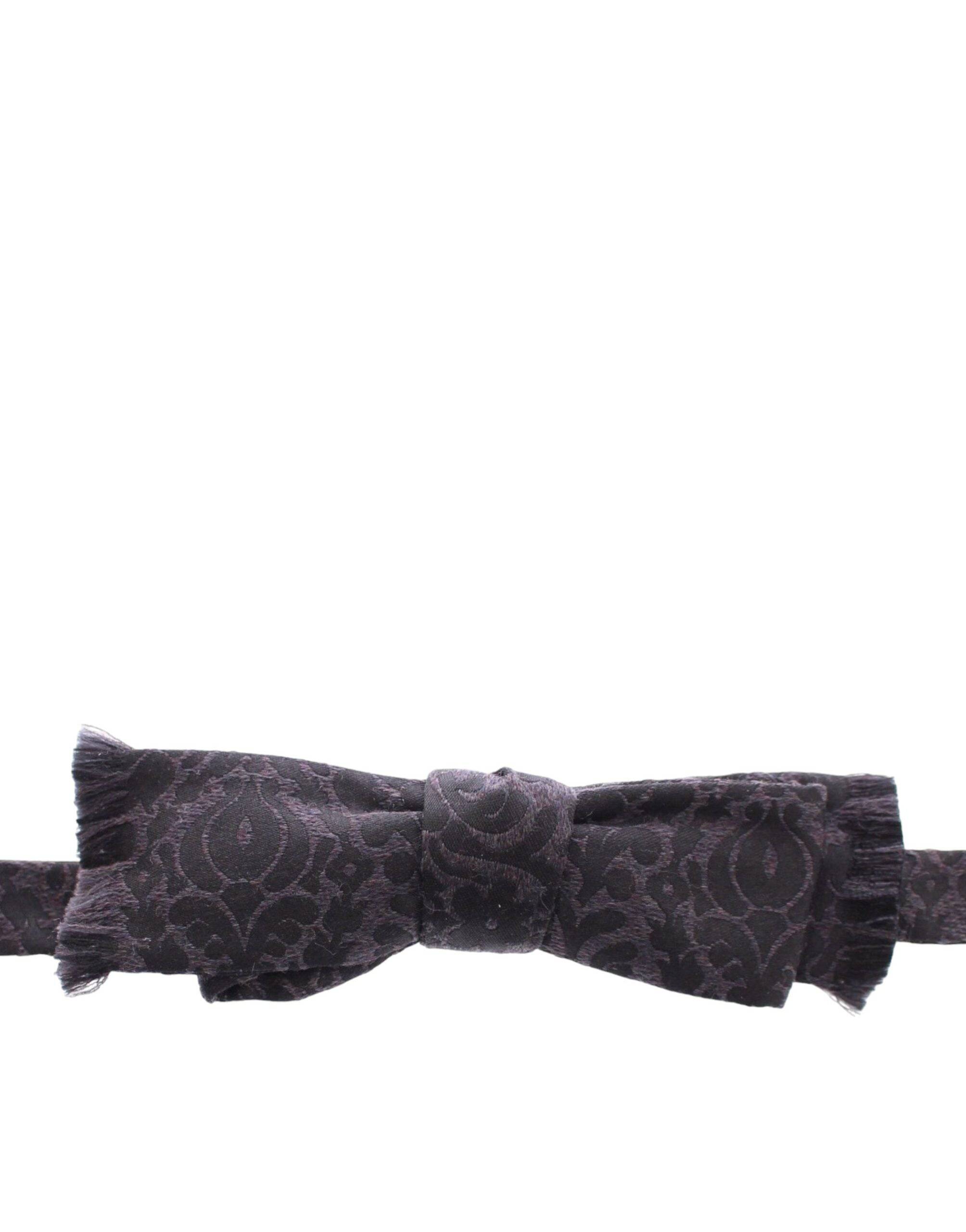 Dolce & Gabbana Elegant Black Paisley Silk-Wool Blend Bow Tie - ACCEXO