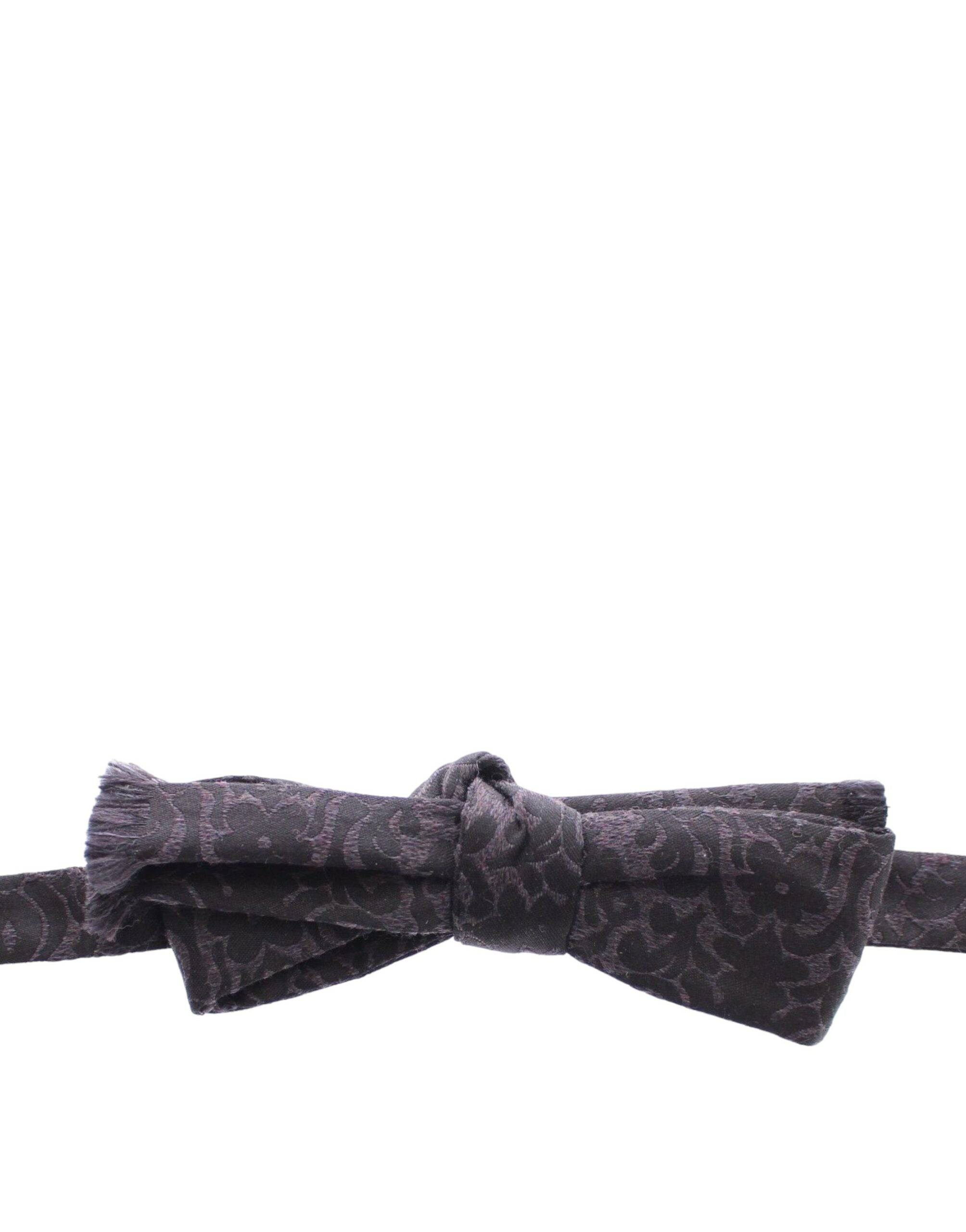 Dolce & Gabbana Elegant Black Paisley Silk-Wool Blend Bow Tie - ACCEXO