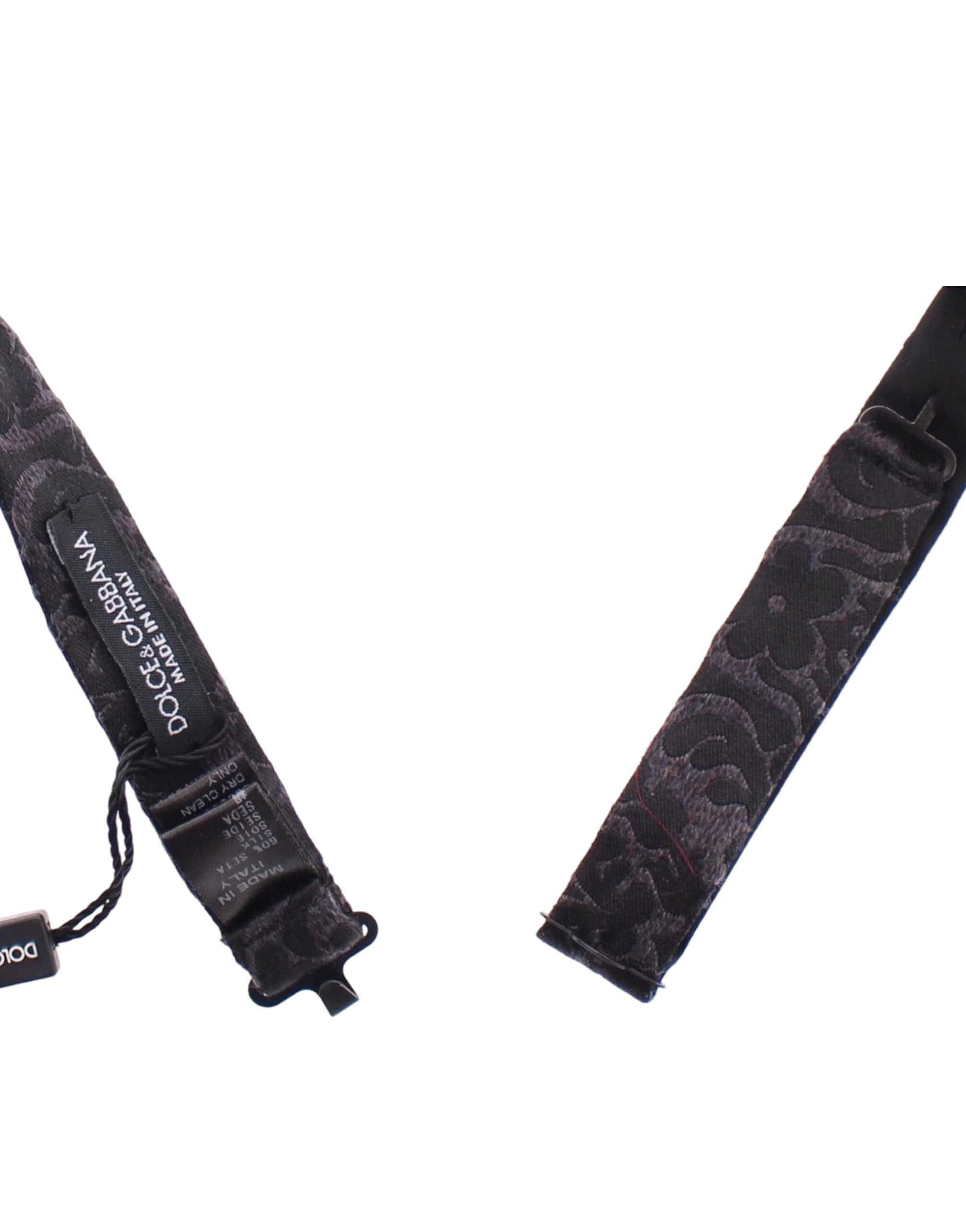 Dolce & Gabbana Elegant Black Paisley Silk-Wool Blend Bow Tie - ACCEXO