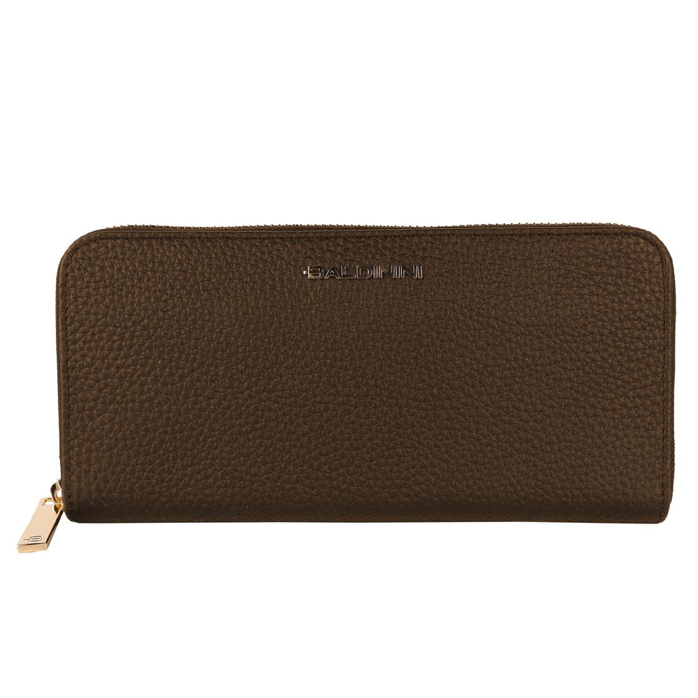 Baldinini Trend Exquisite Leather Zip Wallet in Brown - ACCEXO