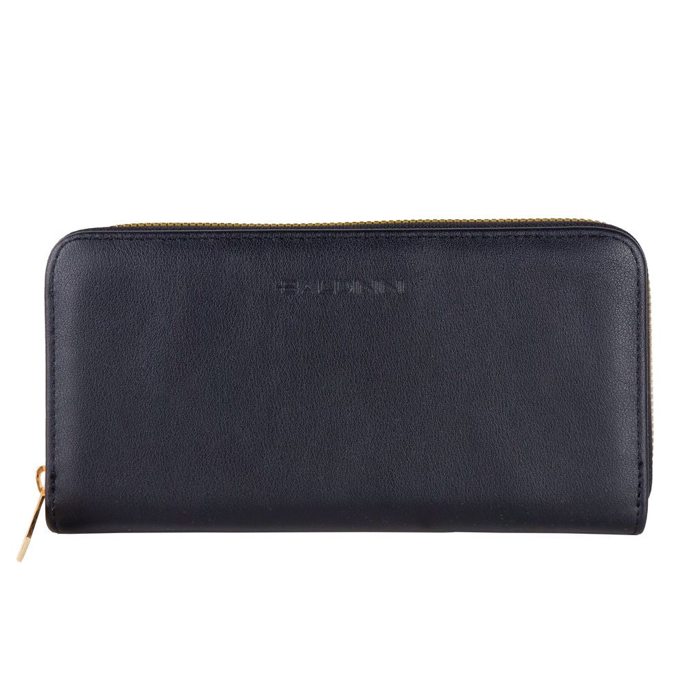 Baldinini Trend Chic Black Leather Zip Wallet - ACCEXO