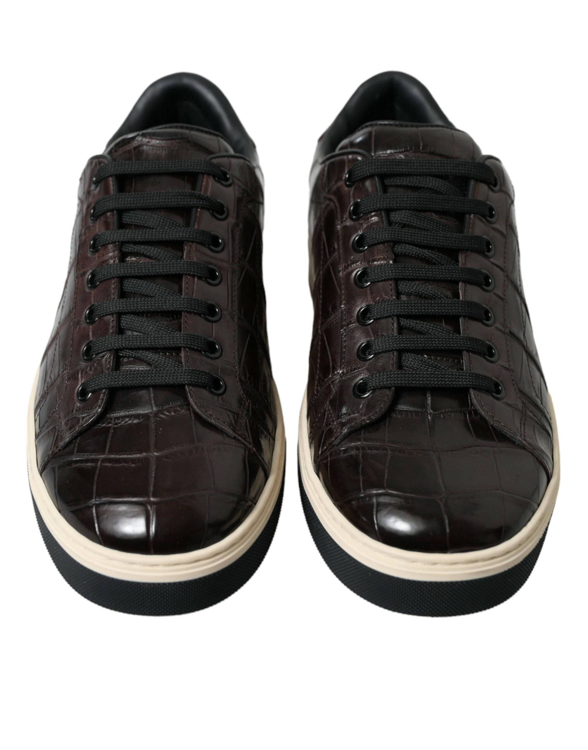 Dolce & Gabbana Elegant Exotic Leather Low-Top Sneakers - ACCEXO
