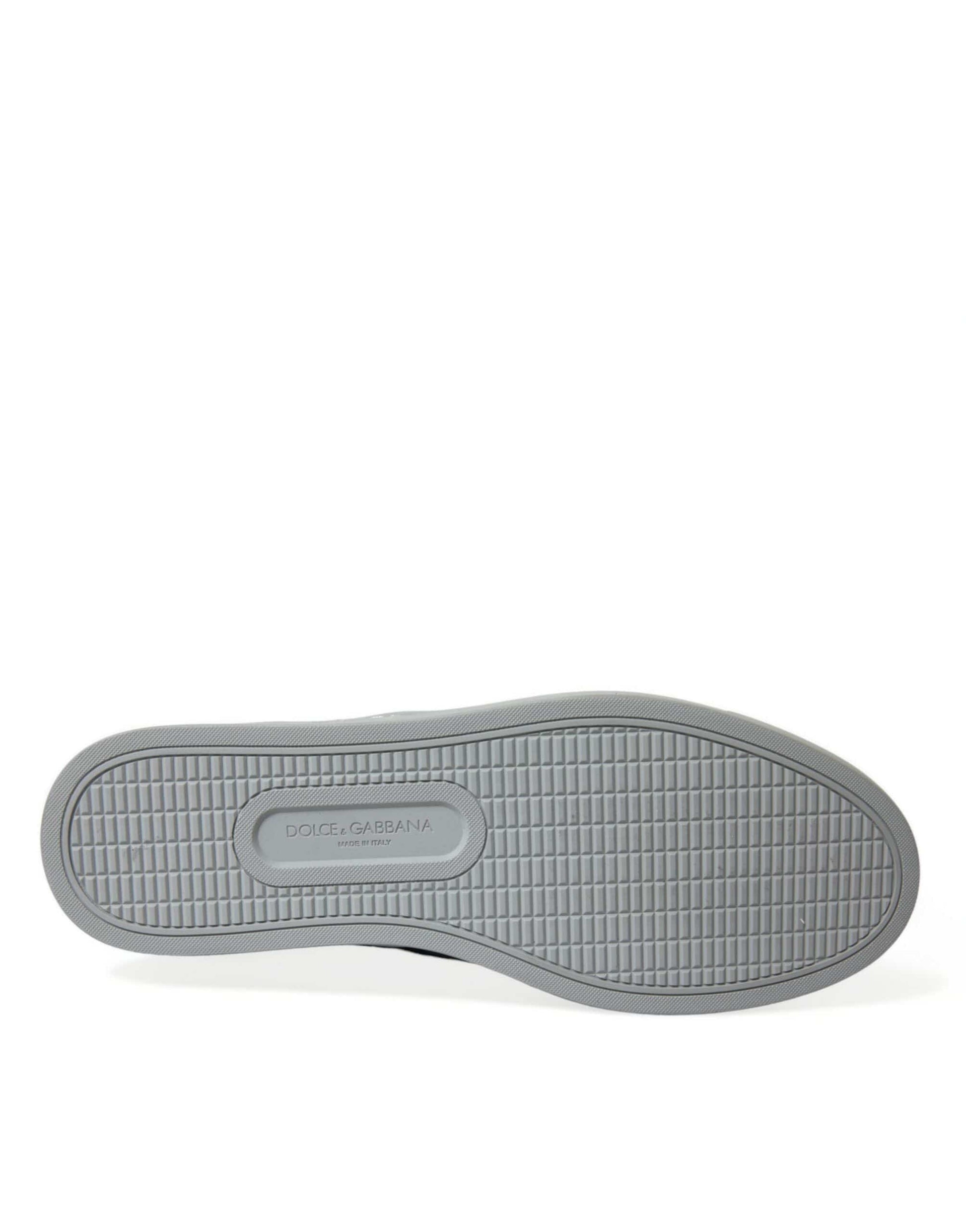 Dolce & Gabbana Chic Blue Leopard Print Mid-Top Sneakers - ACCEXO